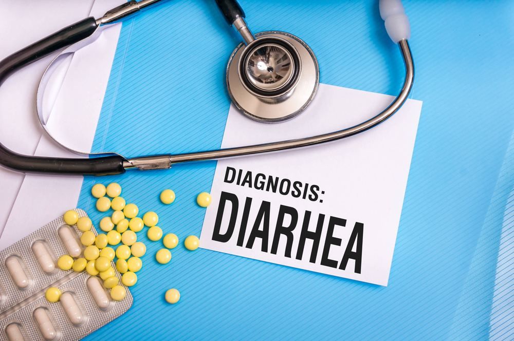 Stethoscope, tablets and a diagnosis card for diarrhoea | Acute Gastroenteritis Treatment in Cesme | Online Doctor | E-rx.online